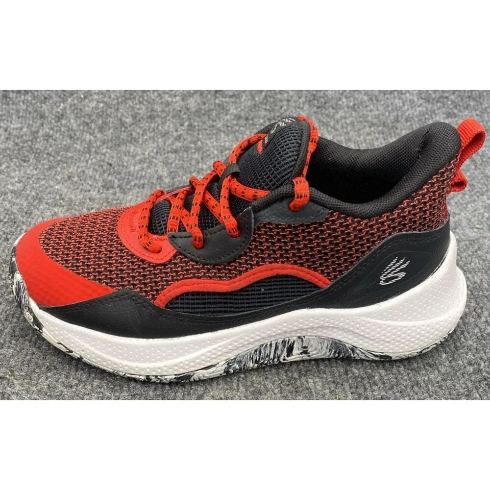 Under Armour Curry 3Z 24 Youth Basketball Shoes Black Red Size 3Y (3027628-003)